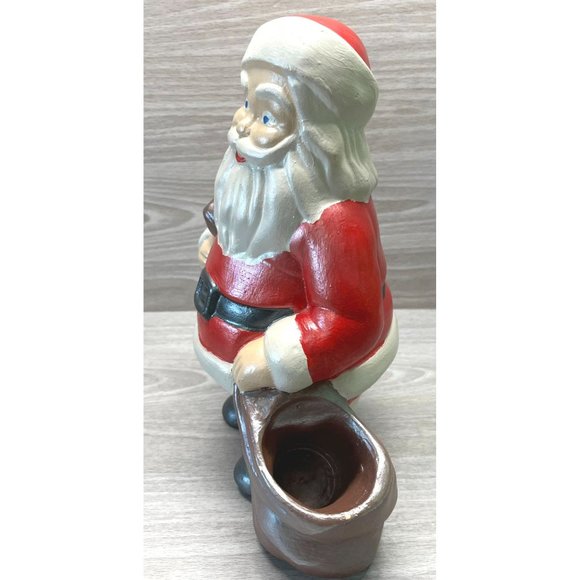 Vintage Christmas Figure Santa Toy Sack & Football Handpainted Ceramic Heavy - Picture 8 of 12